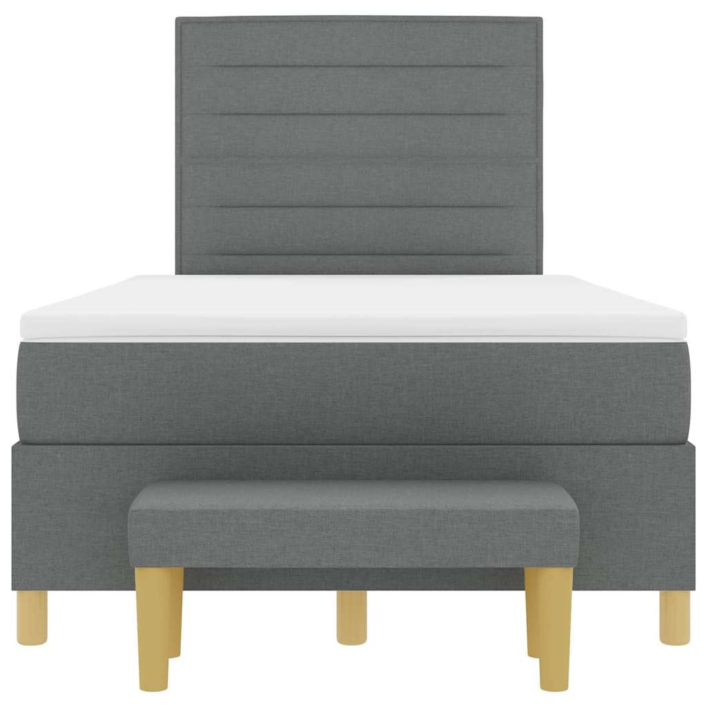 Box spring seng med hovedgærde Mørkegrå 190 x 120 cm Stof