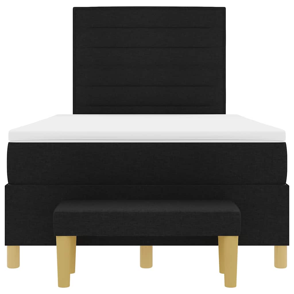 Box spring seng med hovedgærde Sort 190 x 120 cm Stof
