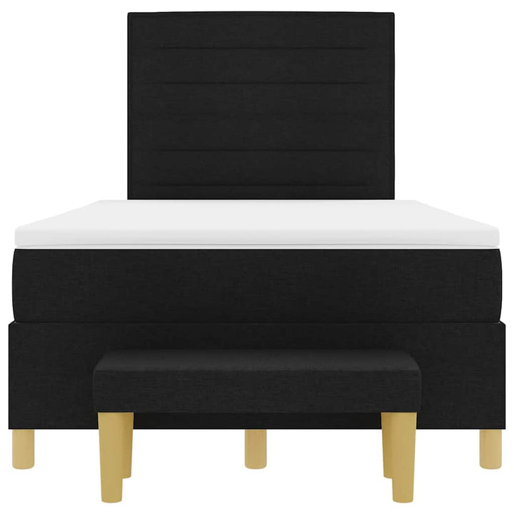 Box spring seng med hovedgærde Sort 190 x 120 cm Stof