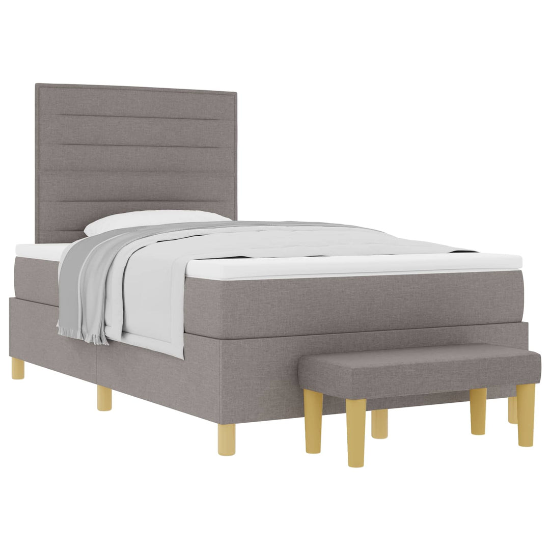 Box spring seng med hovedgærde Gråbrun 190 x 120 cm Stof