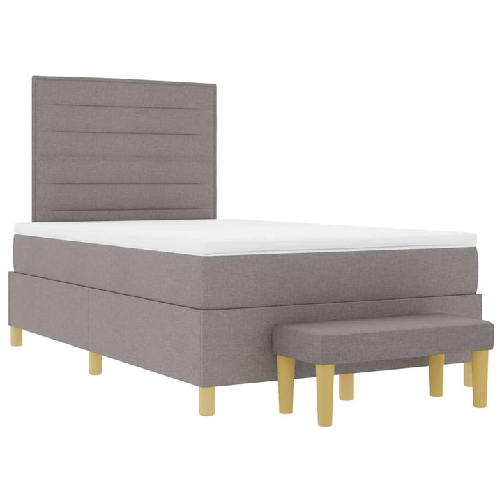 Box spring seng med hovedgærde Gråbrun 190 x 120 cm Stof