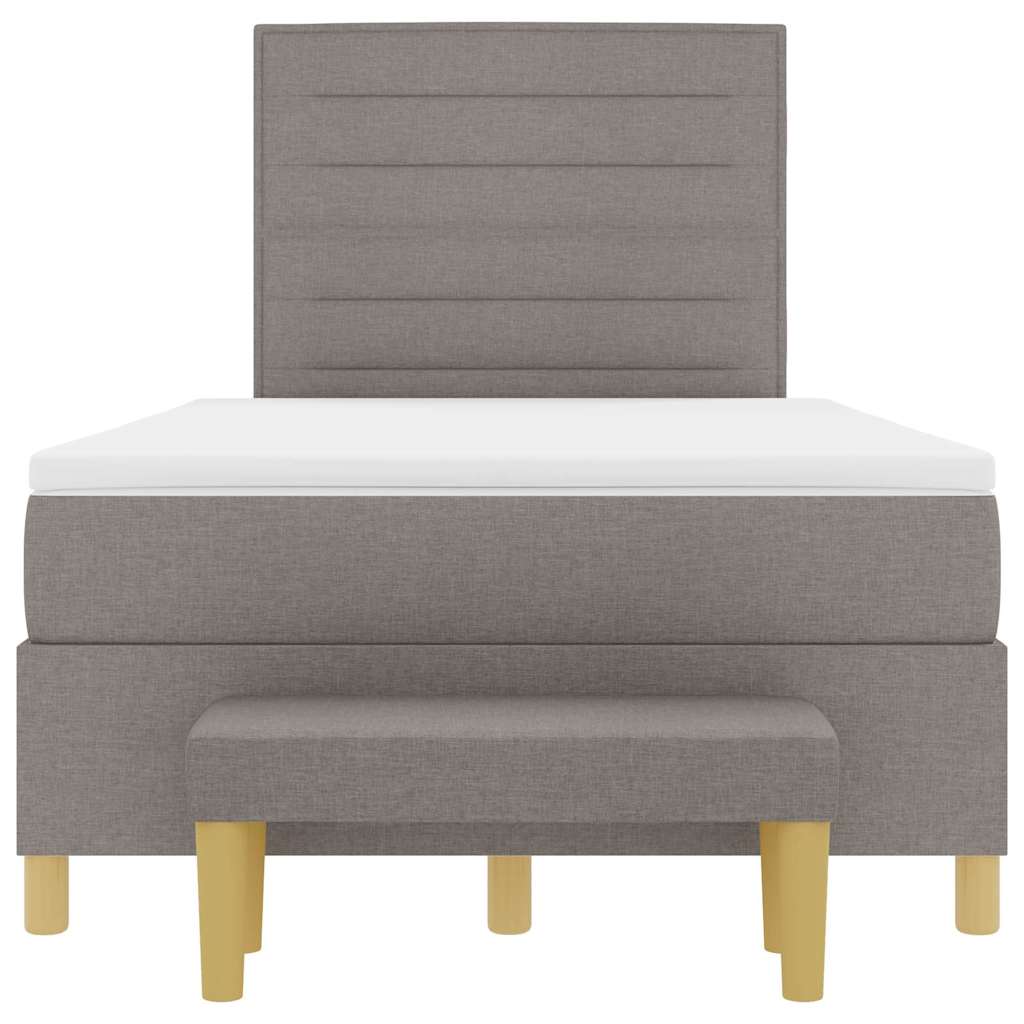 Box spring seng med hovedgærde Gråbrun 190 x 120 cm Stof