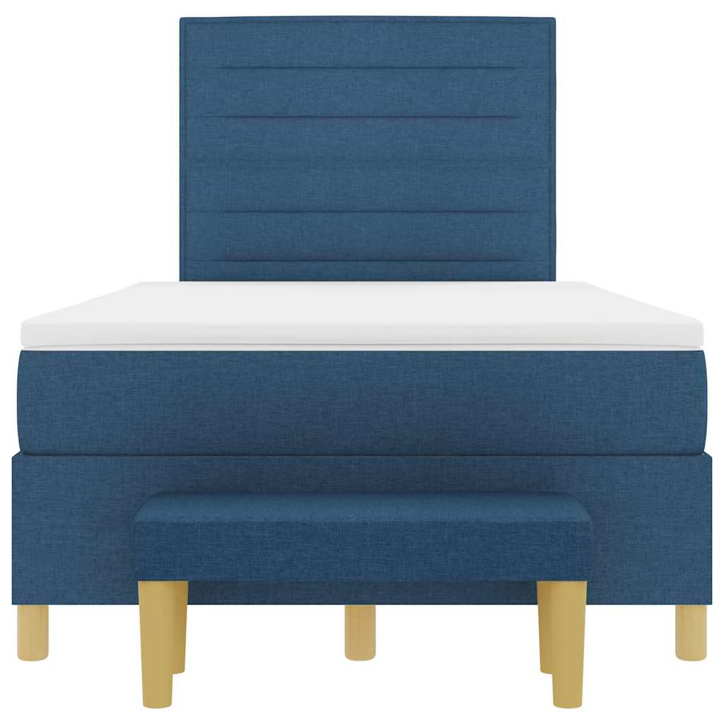 Box spring seng med pude med hovedgærde Blå 190 x 120 cm Stof
