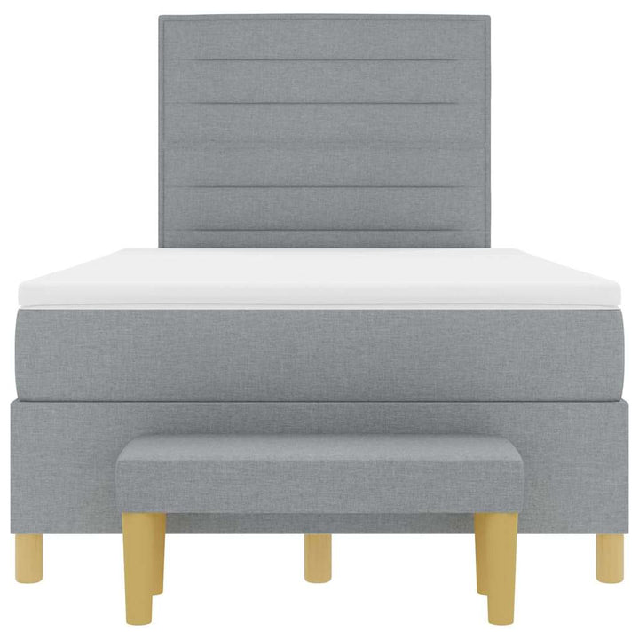 Box spring seng med hovedgærde Lysegrå 200 x 120 cm Stof
