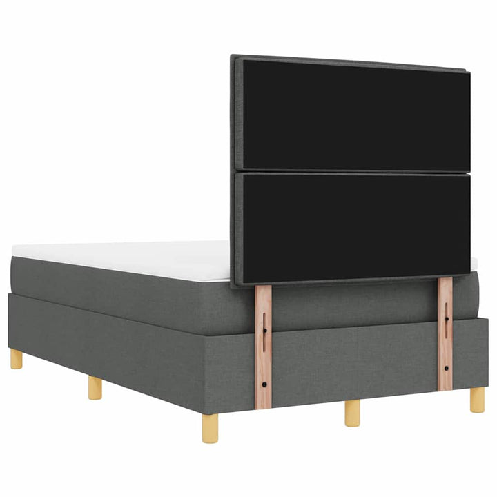 Box spring seng med hovedgærde Mørkegrå 200 x 120 cm Stof