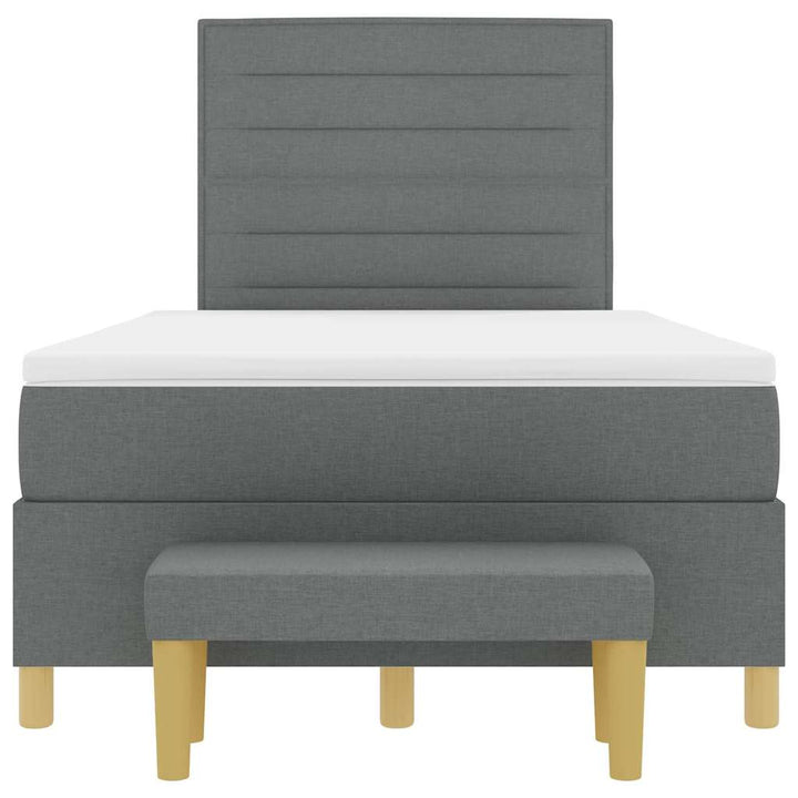 Box spring seng med hovedgærde Mørkegrå 200 x 120 cm Stof