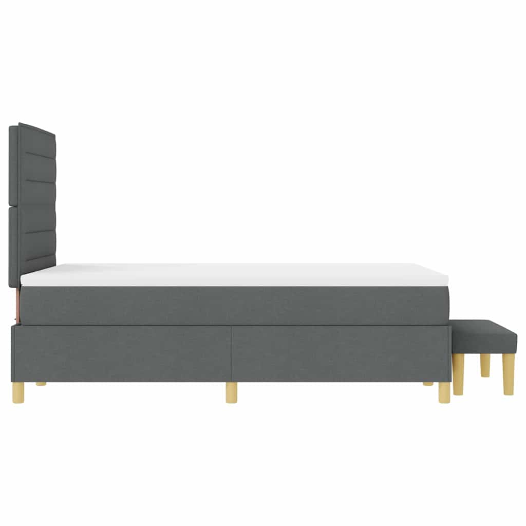 Box spring seng med hovedgærde Mørkegrå 200 x 120 cm Stof