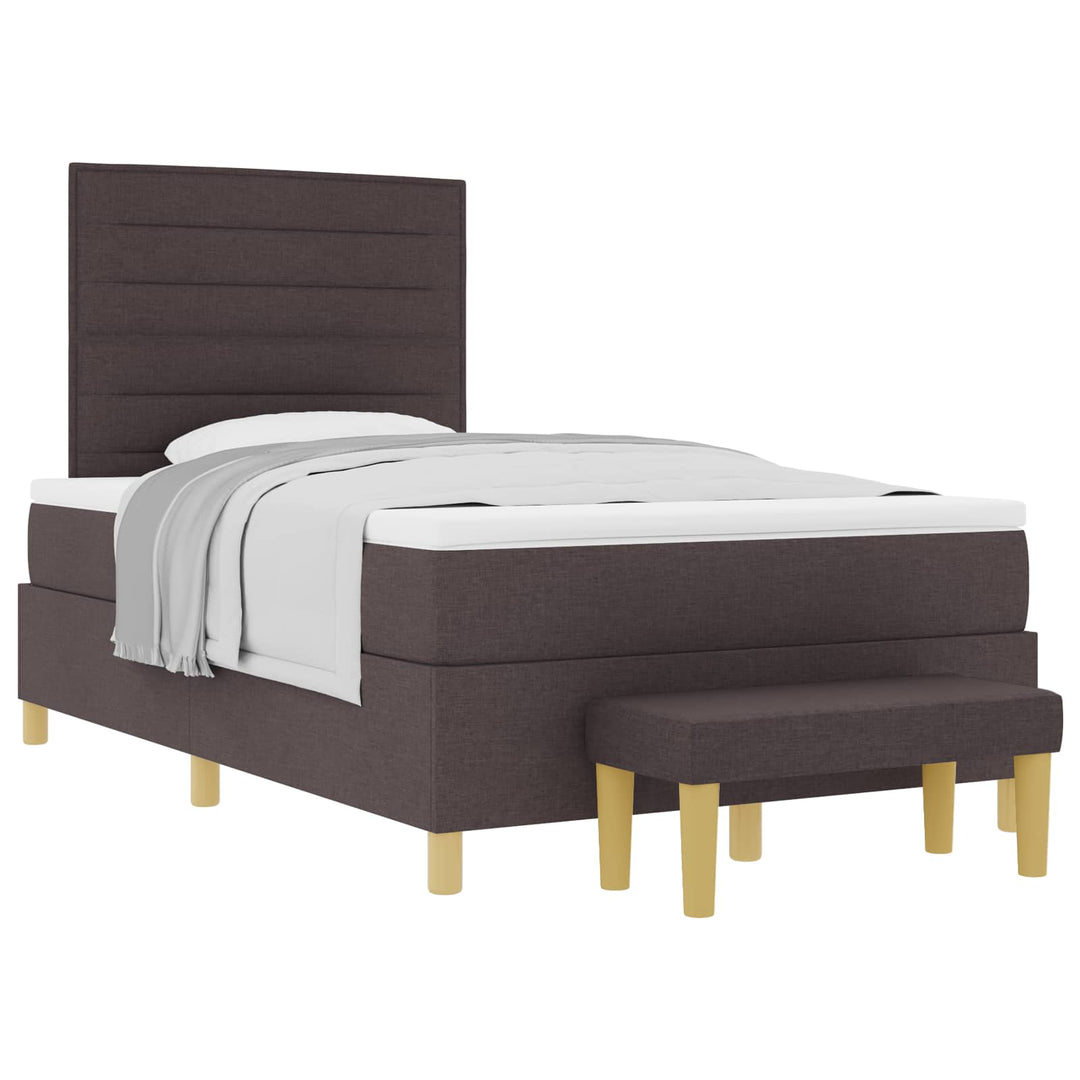 Box spring seng med hovedgærde Mørkebrun 200 x 120 cm Stof
