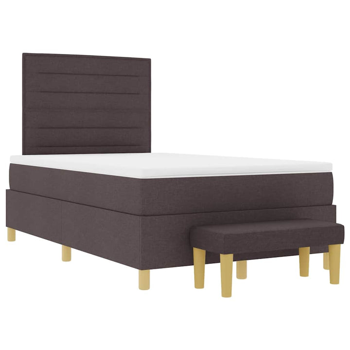 Box spring seng med hovedgærde Mørkebrun 200 x 120 cm Stof