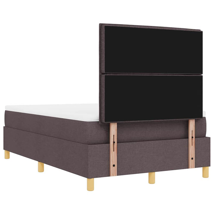Box spring seng med hovedgærde Mørkebrun 200 x 120 cm Stof