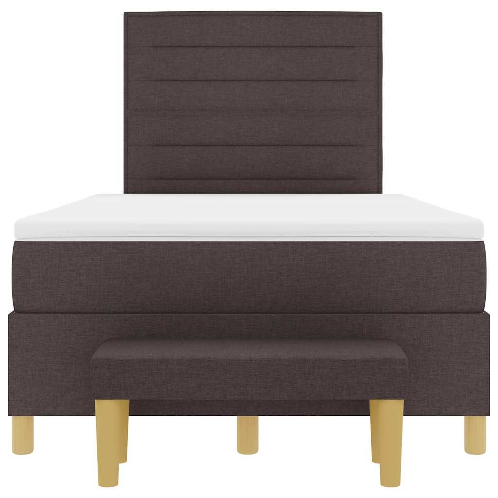 Box spring seng med hovedgærde Mørkebrun 200 x 120 cm Stof
