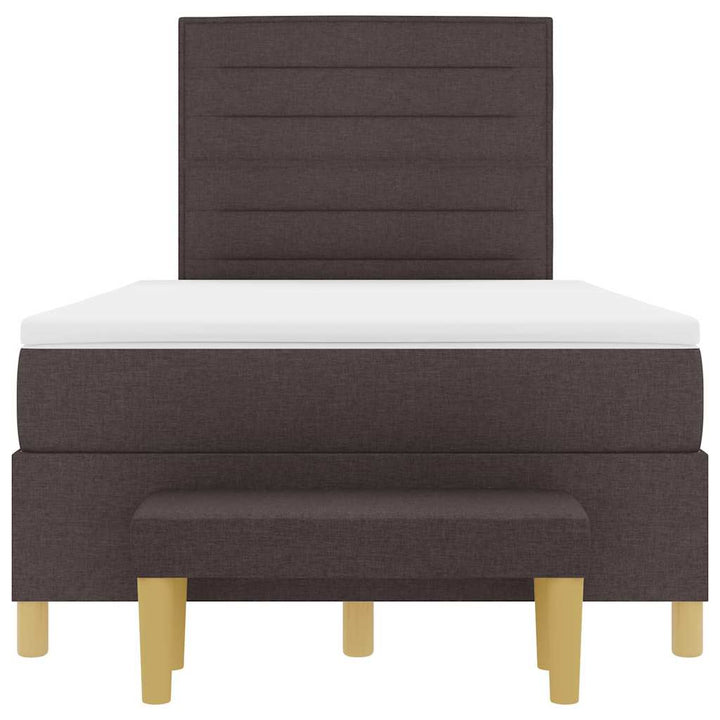 Box spring seng med hovedgærde Mørkebrun 200 x 120 cm Stof