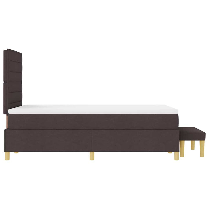 Box spring seng med hovedgærde Mørkebrun 200 x 120 cm Stof