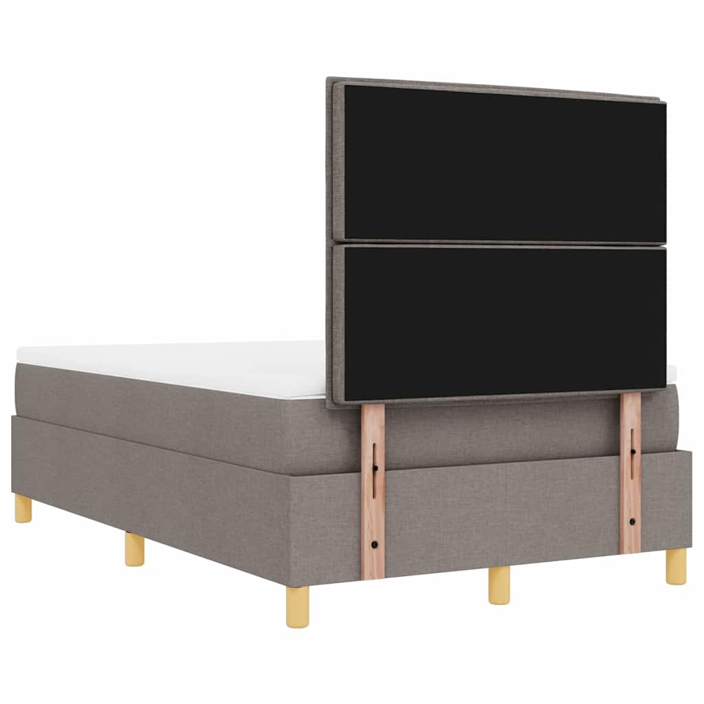 Box spring seng med hovedgærde Gråbrun 200 x 120 cm Stof