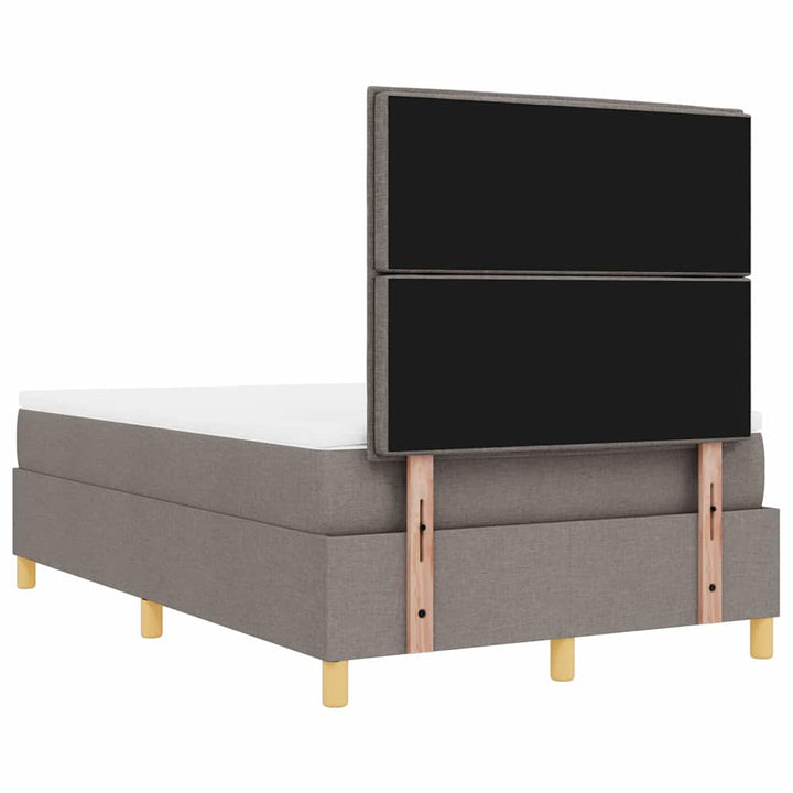 Box spring seng med hovedgærde Gråbrun 200 x 120 cm Stof