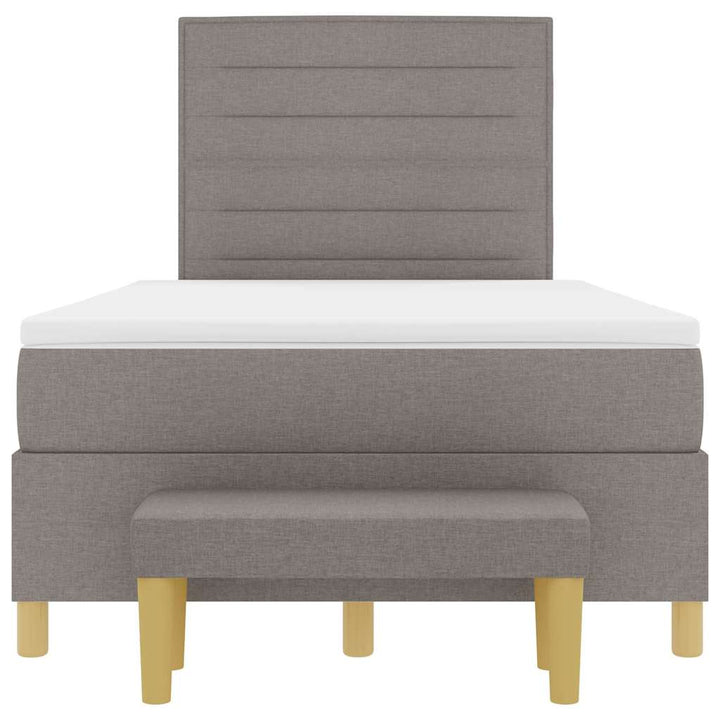 Box spring seng med hovedgærde Gråbrun 200 x 120 cm Stof