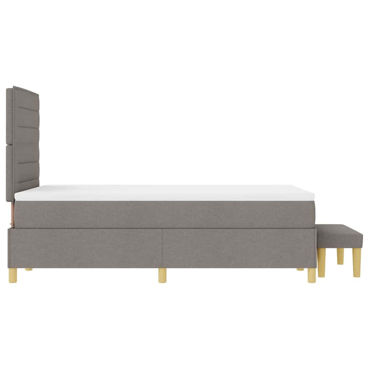 Box spring seng med hovedgærde Gråbrun 200 x 120 cm Stof