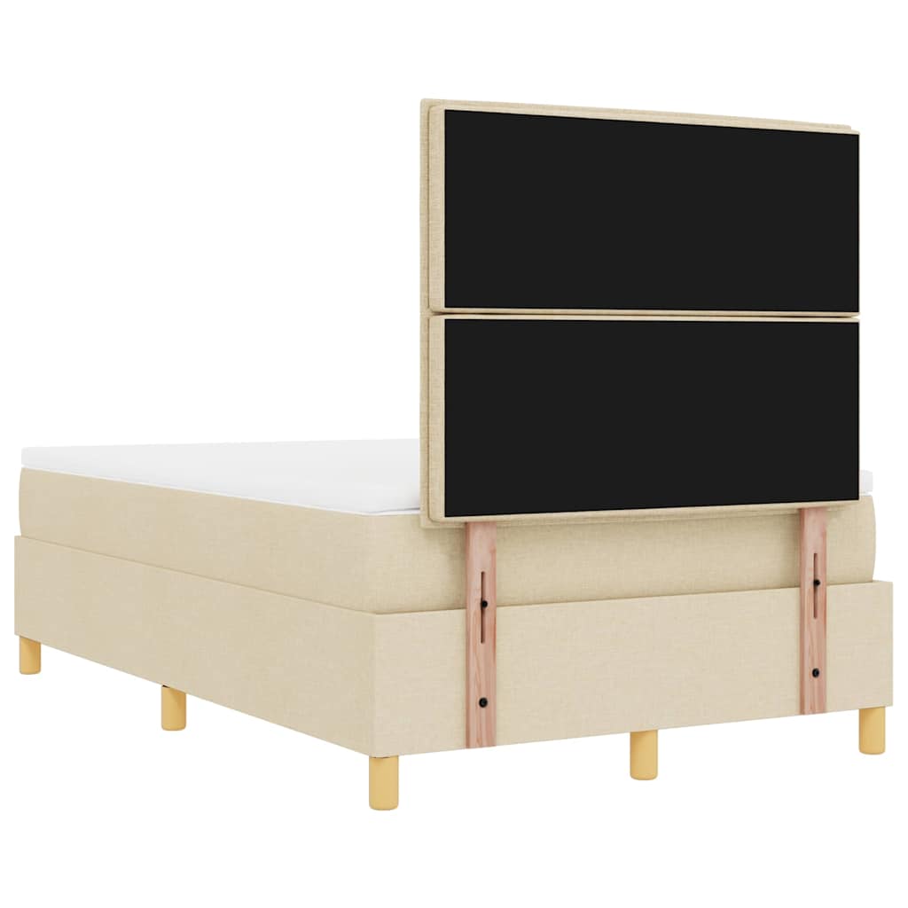 Box spring seng med hovedgærde Creme 200 x 120 cm Stof