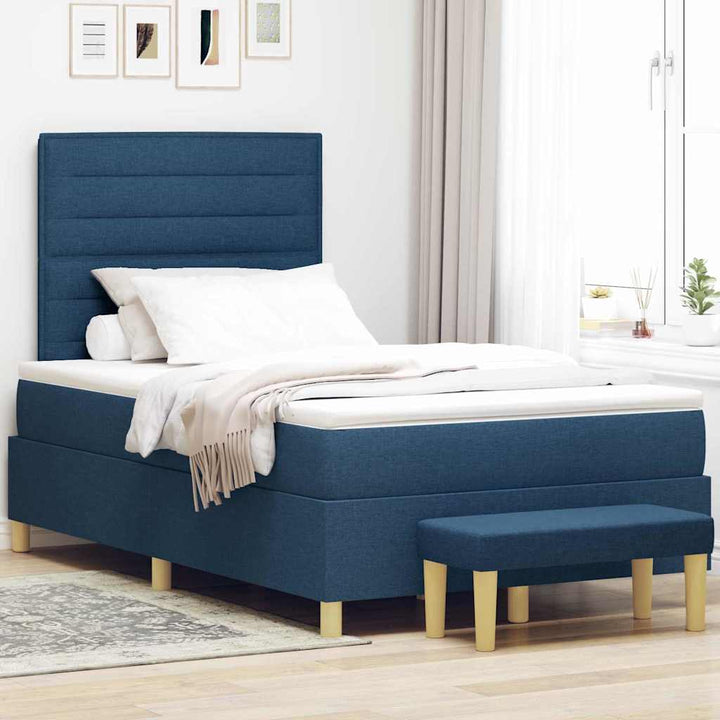 Box spring seng med hovedgærde Blå 200 x 120 cm Stof