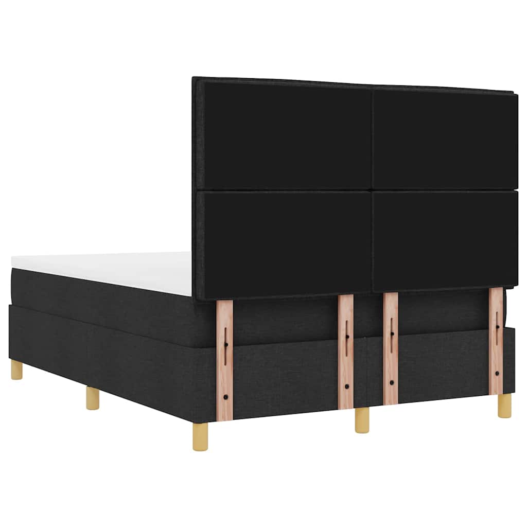 Box spring seng med hovedgærde Sort 190 x 140 cm Stof