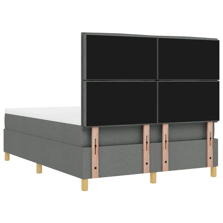Box spring seng med pude Mørkegrå 200 x 140 cm Stof