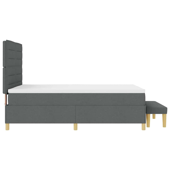 Box spring seng med pude Mørkegrå 200 x 140 cm Stof