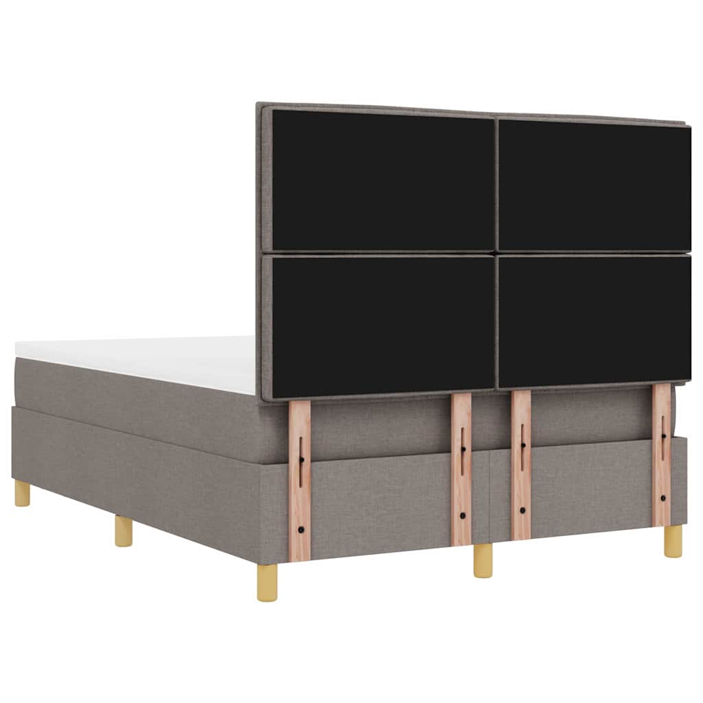 Box spring seng med hovedgærde Gråbrun 200 x 140 cm Stof
