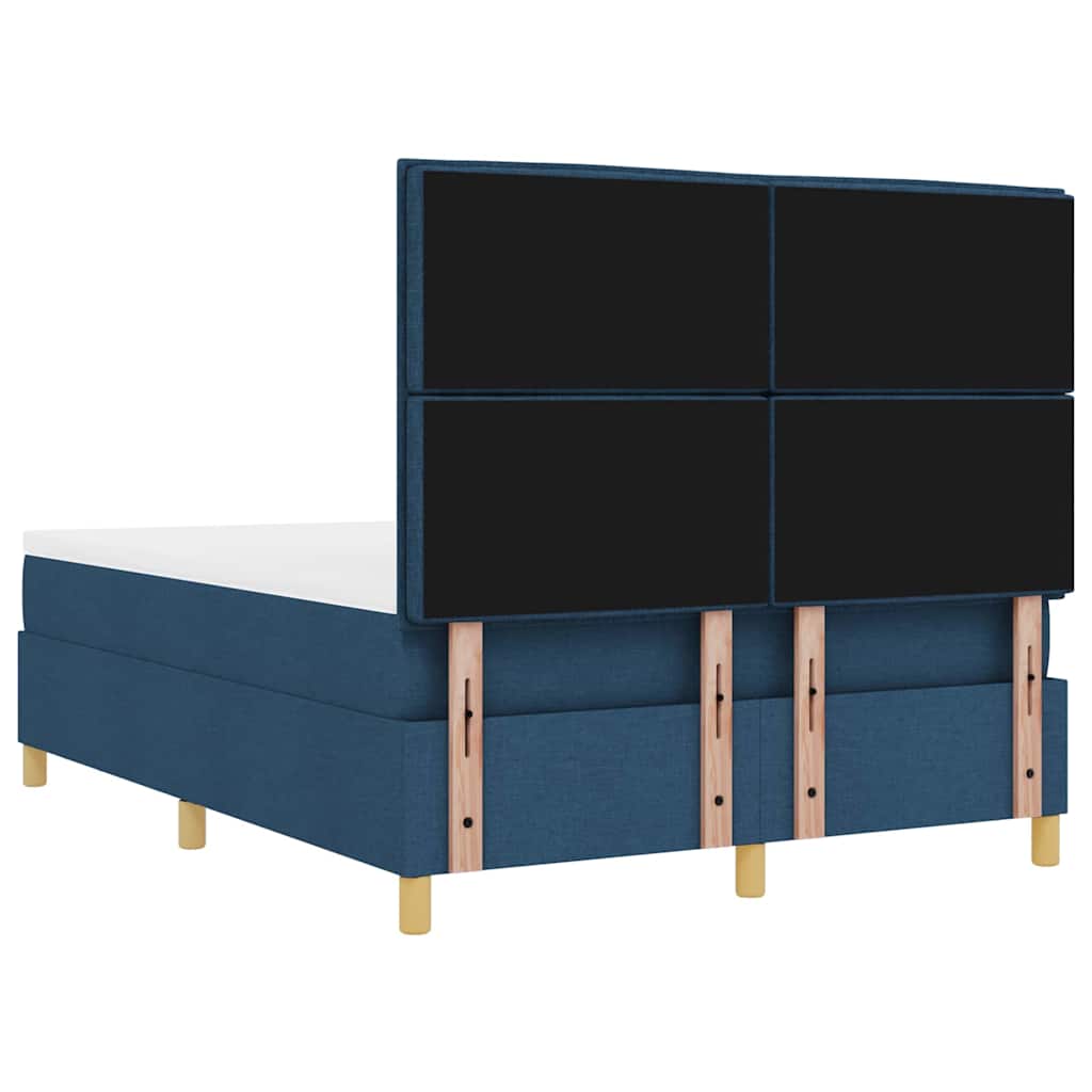 Box spring seng med hovedgærde Blå 200 x 140 cm Stof
