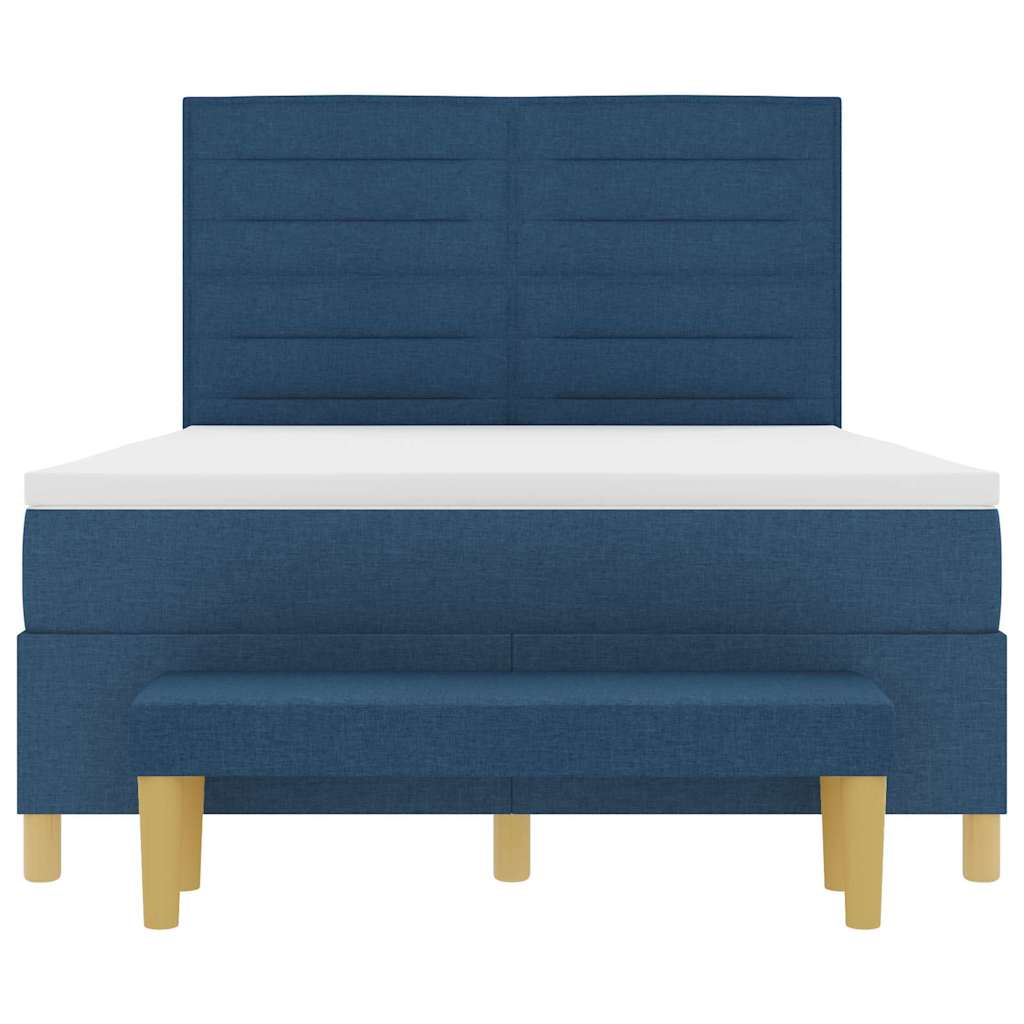 Box spring seng med hovedgærde Blå 200 x 140 cm Stof
