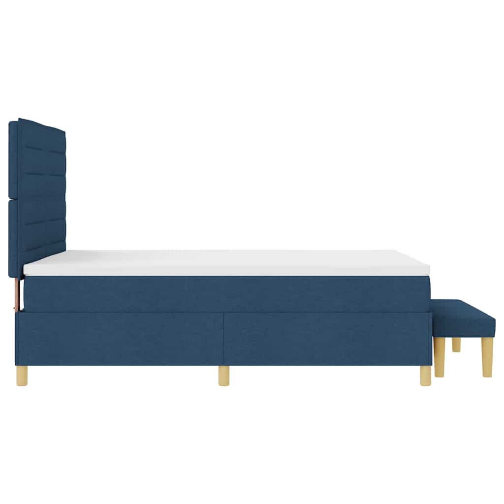 Box spring seng med hovedgærde Blå 200 x 140 cm Stof