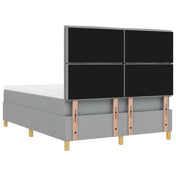 Box spring seng med pude Lysegrå 200 x 160 cm Stof