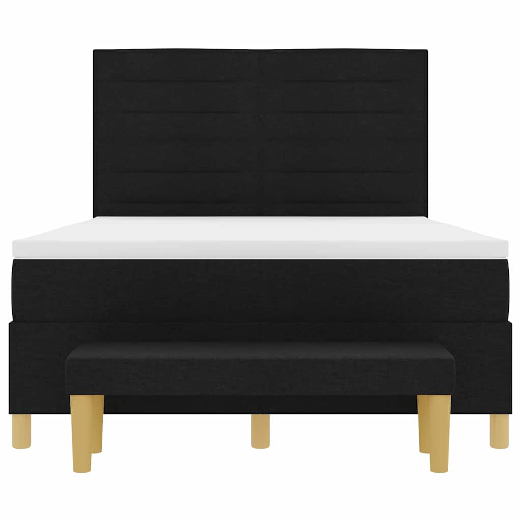 Box spring seng med hovedgærde Sort 200 x 160 cm Stof