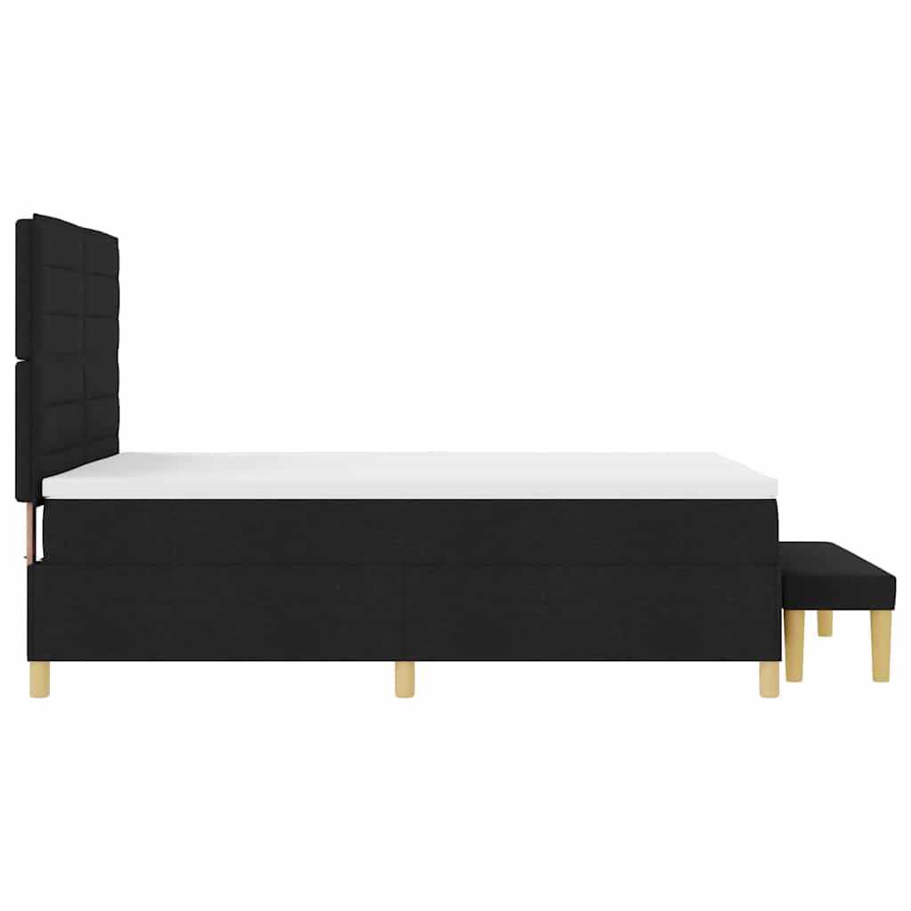 Box spring seng med hovedgærde Sort 200 x 160 cm Stof