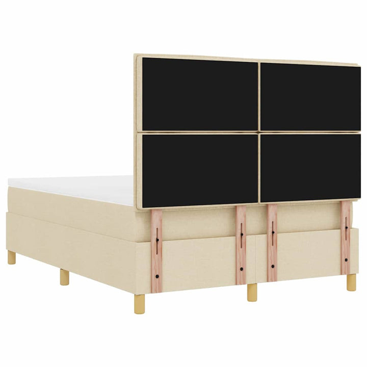 Box spring seng med hovedgærde Creme 200 x 160 cm Stof