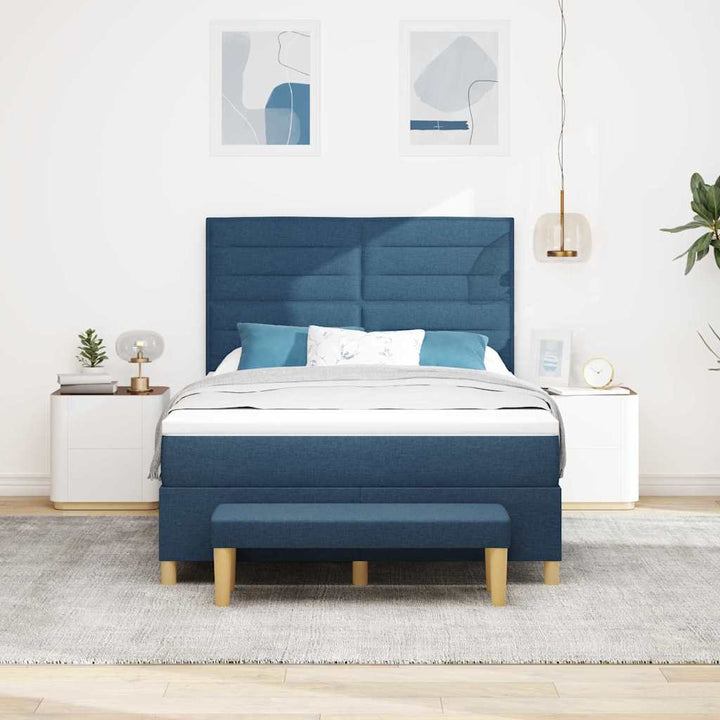 Box spring seng med hovedgærde Blå 200 x 160 cm Stof