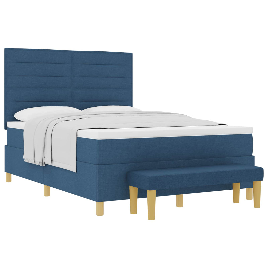 Box spring seng med hovedgærde Blå 200 x 160 cm Stof