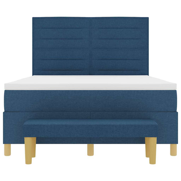 Box spring seng med hovedgærde Blå 200 x 160 cm Stof