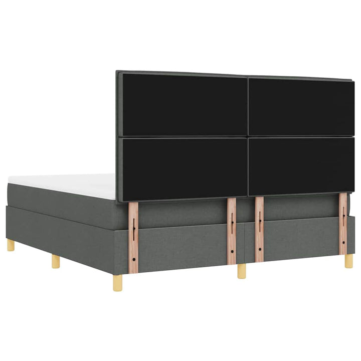 Box spring seng med hovedgærde Mørkegrå 200 x 180 cm Stof