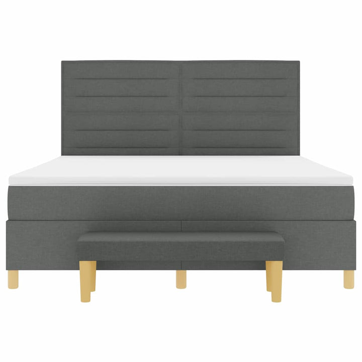 Box spring seng med hovedgærde Mørkegrå 200 x 180 cm Stof