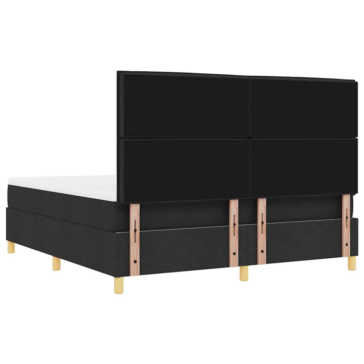 Box spring seng med hovedgærde Sort 200 x 180 cm Stof