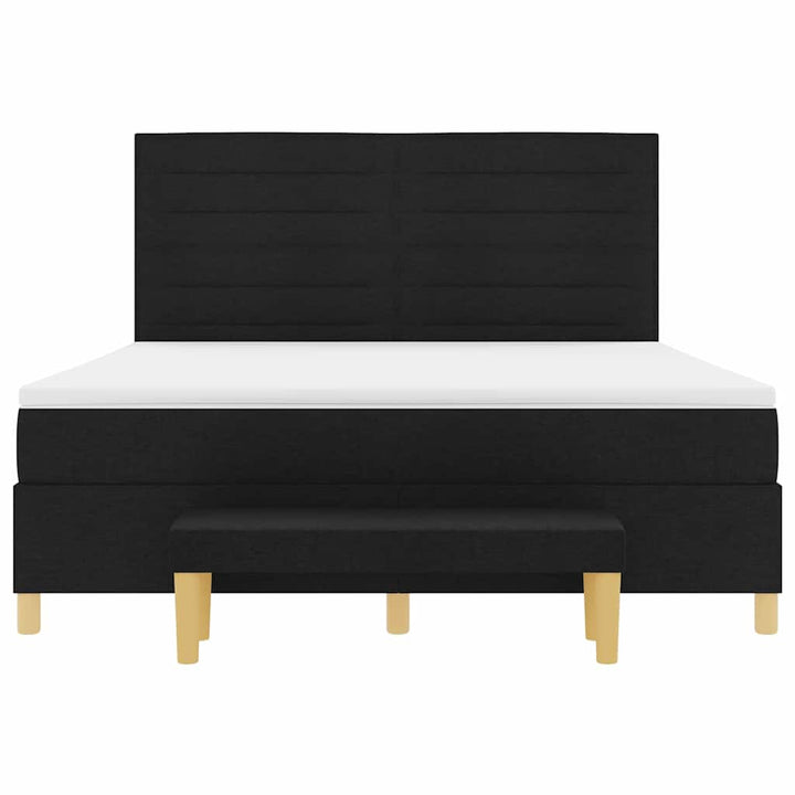 Box spring seng med hovedgærde Sort 200 x 180 cm Stof