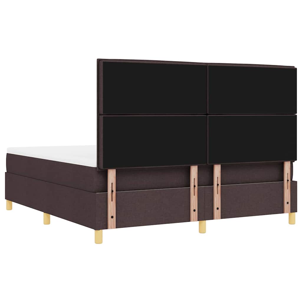 Box spring seng med hovedgærde Mørk Brun 200 x 180 cm Stof