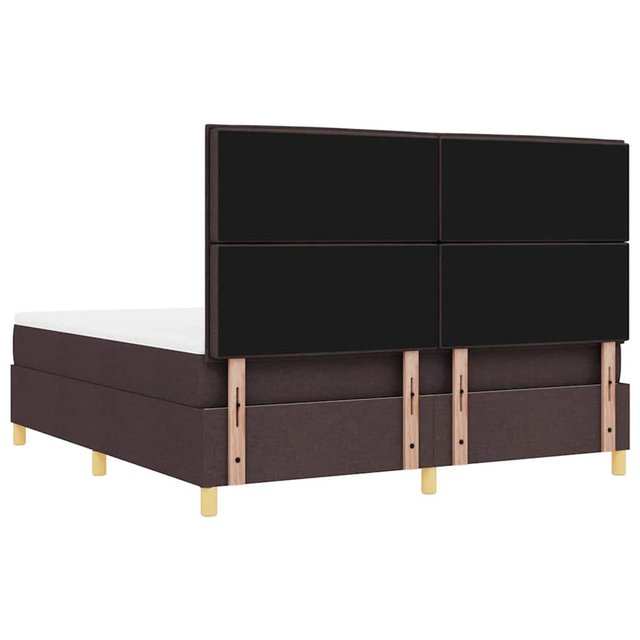 Box spring seng med hovedgærde Mørk Brun 200 x 180 cm Stof
