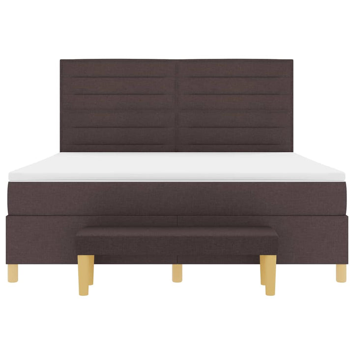 Box spring seng med hovedgærde Mørk Brun 200 x 180 cm Stof