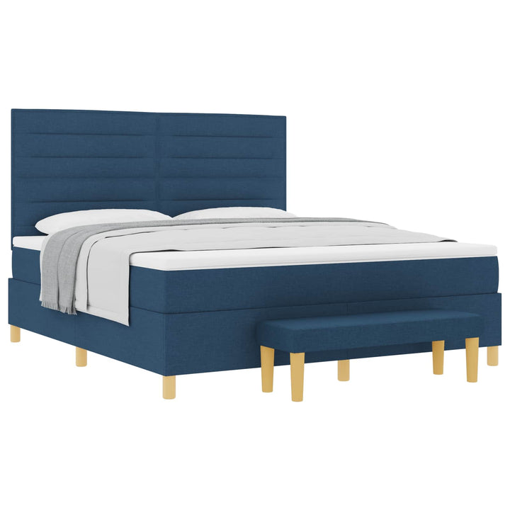 Box spring seng med hovedgærde Blå 200 x 180 cm Stof