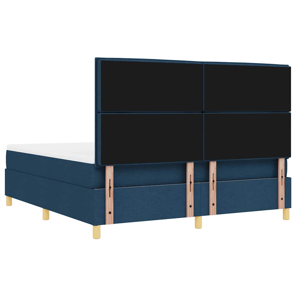 Box spring seng med hovedgærde Blå 200 x 180 cm Stof