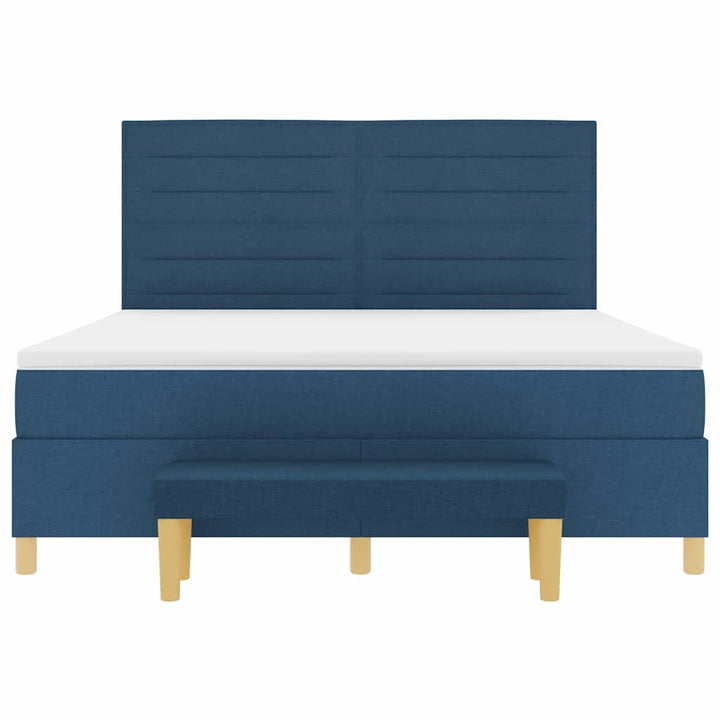 Box spring seng med hovedgærde Blå 200 x 180 cm Stof