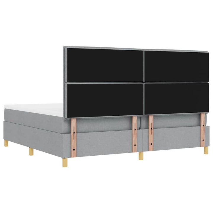Box spring seng med madras Lysegrå 200 x 200 cm Stof