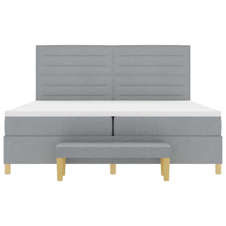Box spring seng med madras Lysegrå 200 x 200 cm Stof