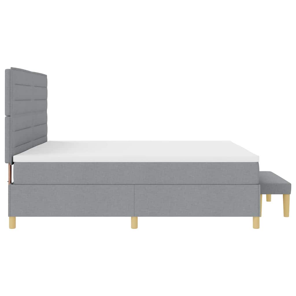 Box spring seng med madras Lysegrå 200 x 200 cm Stof